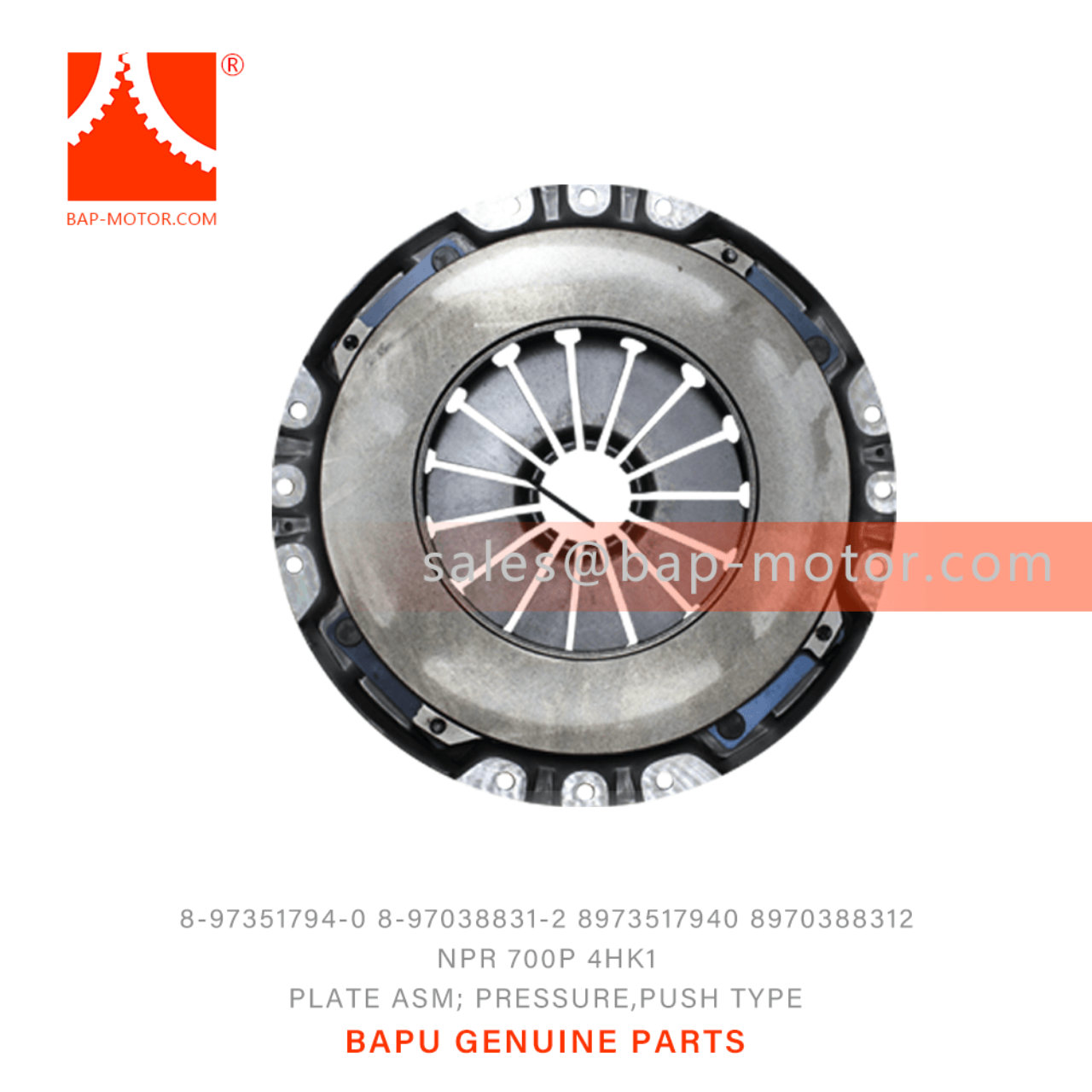 8-97351794-0 8-97038831-2 Push Type Pressure Plate Assembly 8973517940 8970388312 Suitable for ISUZU