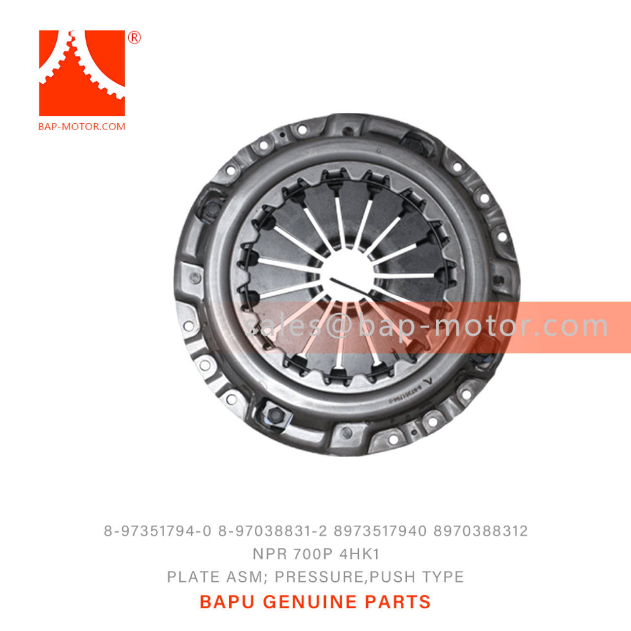 8-97351794-0 8-97038831-2 Push Type Pressure Plate Assembly 8973517940 8970388312 Suitable for ISUZU