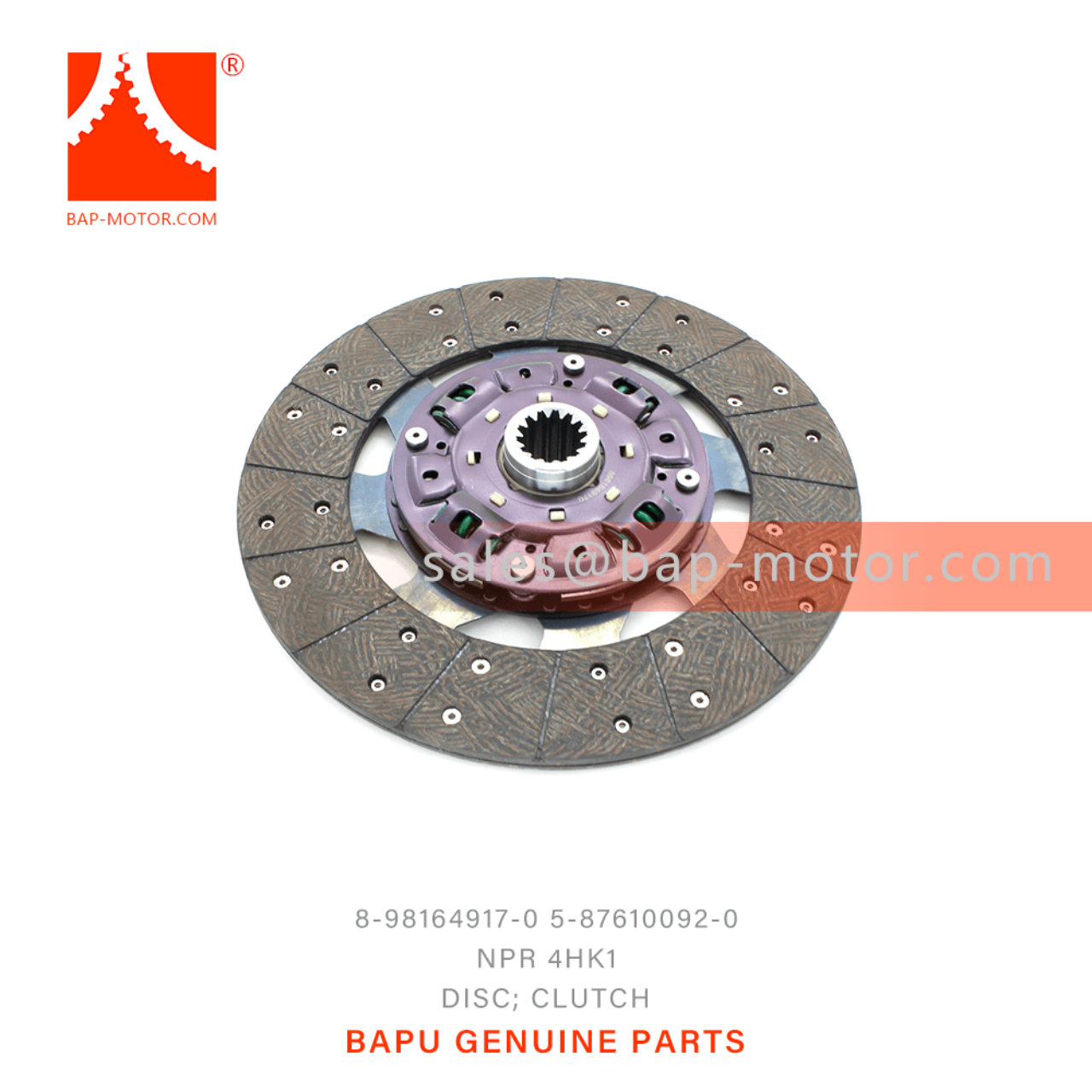 8-98164917-0 5-87610092-0 Clutch Disc 8981649170 5876100920 Suitable for ISUZU NPR 700P